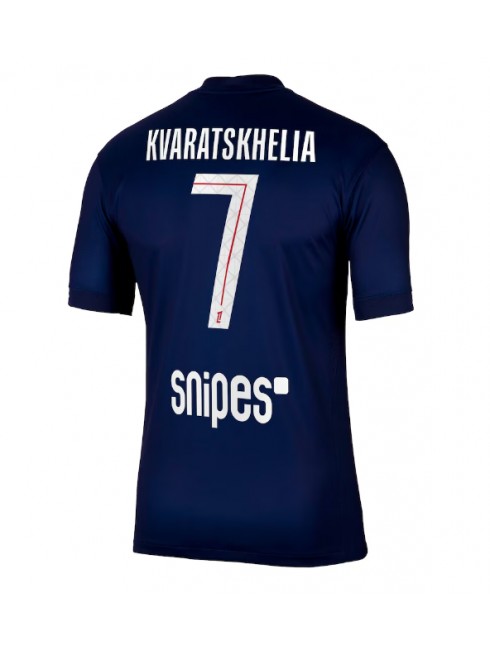 Paris Saint-Germain Khvicha Kvaratskhelia #7 Replika Hemmakläder 2025-26 Kortärmad Paris Saint-Germain Khvicha Kvaratskhelia #7 Replika Hemmakläder 2025-26 Kortärmad